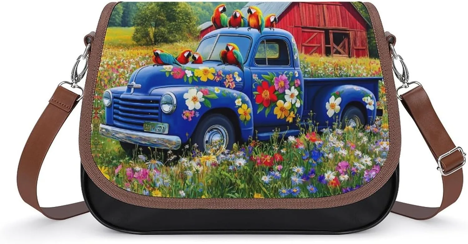 Songbirds on The Farm Crossbody Bags for Women Leather Tote Bag Handbag Purse for Work Travel
