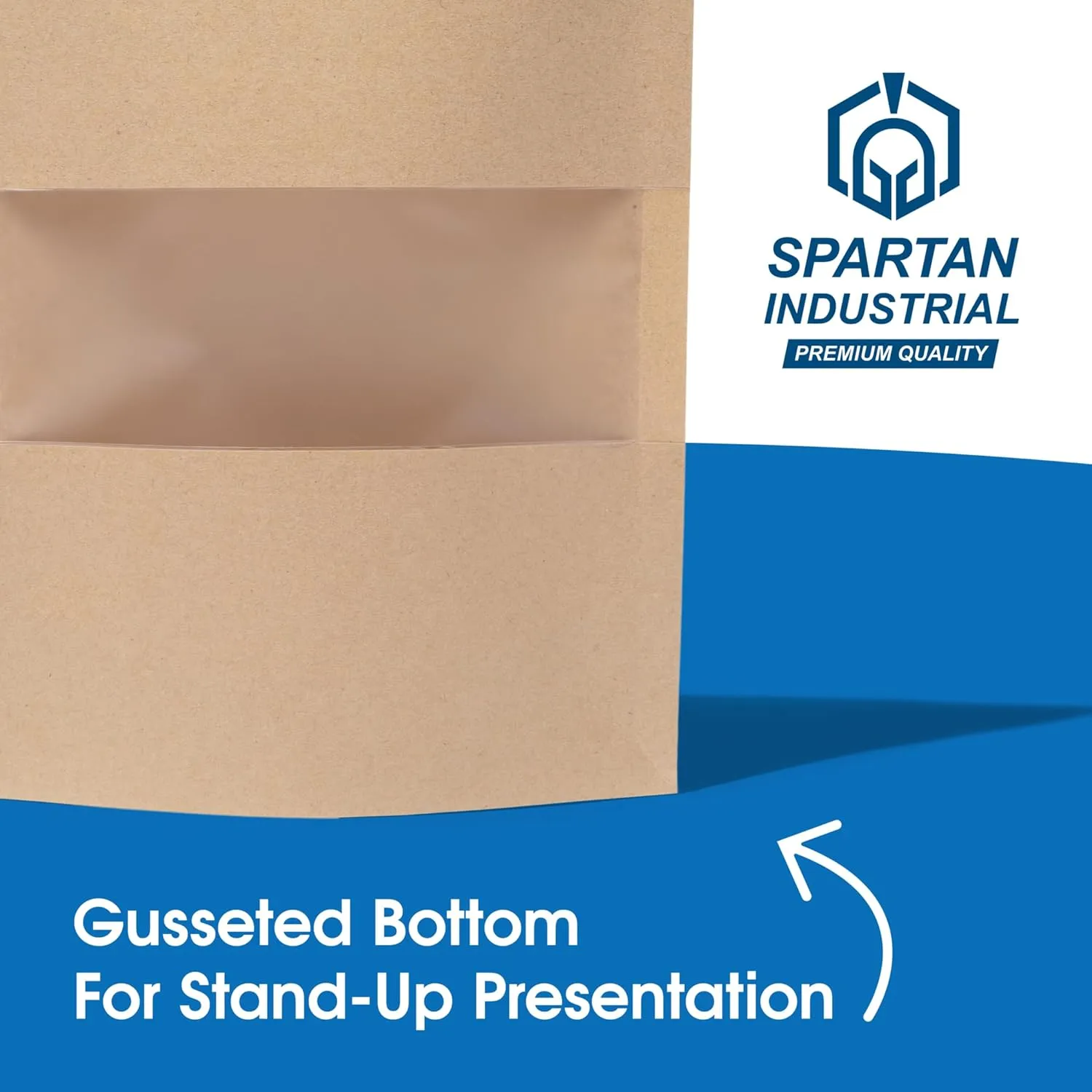 Spartan Industrial - 5" X 8" Kraft Zip Top Food Storage Bags - Pack of 1000 Smell-Proof Resealable Pouches for Packaging Coffee, Tea, Spices, Snacks, and More
