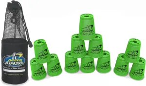 Speed Stacks Set of 12 Competition 4" Metallic Green Cups with Carrying Bag