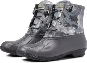 Sperry Women's Saltwater Boot, Metallic Camo Silver, 7.5 M US