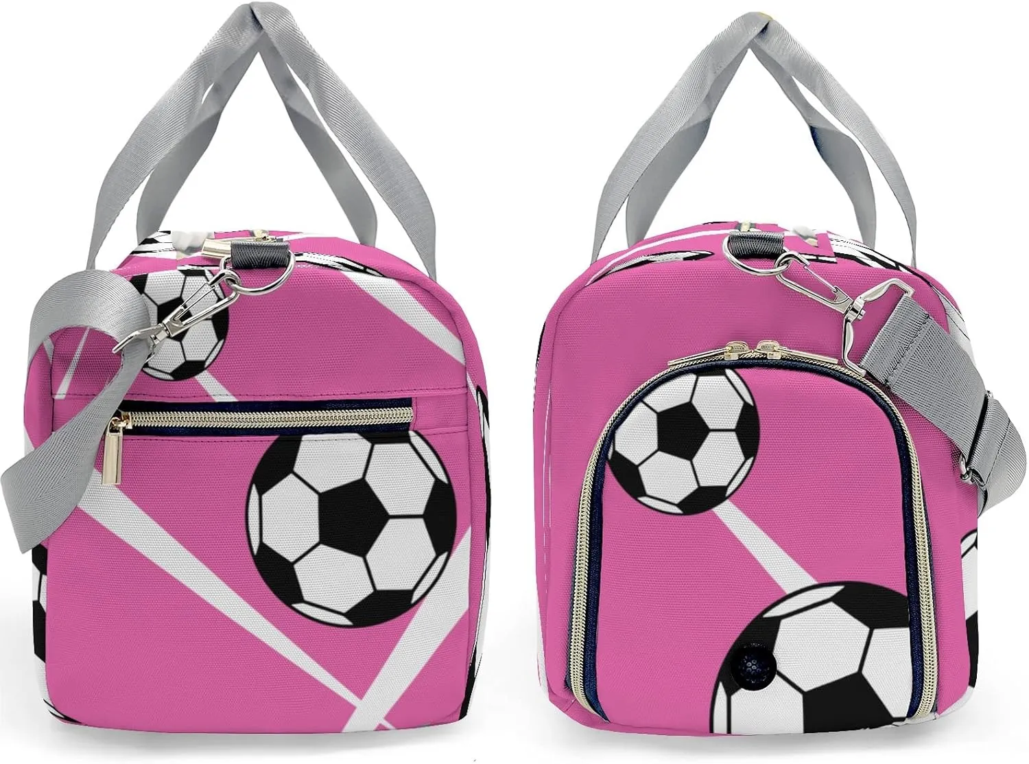 Sport Soccer Number Bright Pink Personalized Duffel Bag Custom Women Men Multi-Function Travel Bag Gym Sports Bag Gymnastic Yoga Bag Carry On Overnight Weekend Duffel Bags