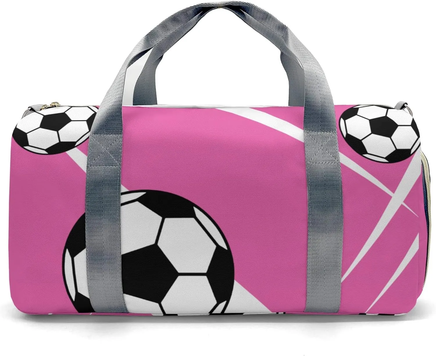 Sport Soccer Number Bright Pink Personalized Duffel Bag Custom Women Men Multi-Function Travel Bag Gym Sports Bag Gymnastic Yoga Bag Carry On Overnight Weekend Duffel Bags