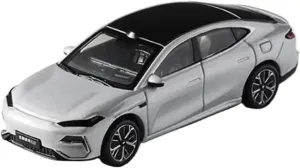 Sports car Metal Model Die-cast 1:64 Scale for Geely Galaxy E8 Alloy Car Model Commemorative Collection Boy Hobby Pocket Static Display for Home Décor(Silver)
