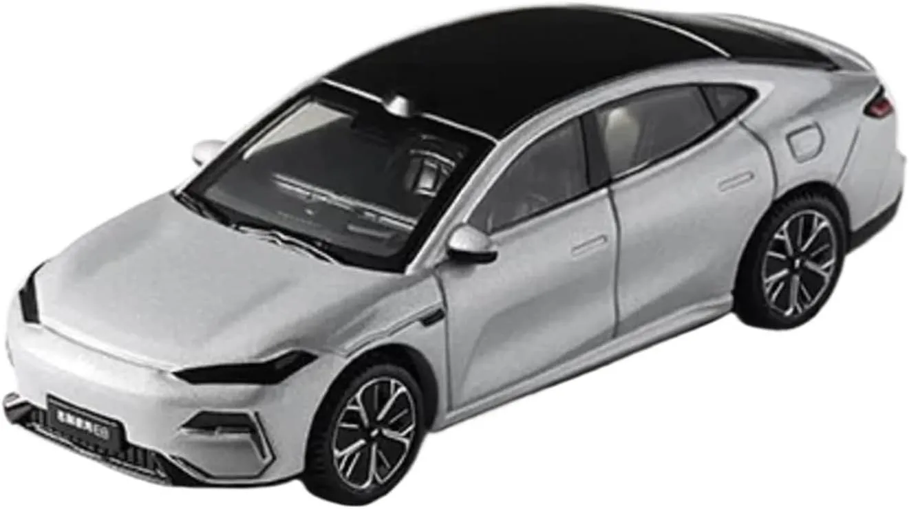 Sports car Metal Model Die-cast 1:64 Scale for Geely Galaxy E8 Alloy Car Model Commemorative Collection Boy Hobby Pocket Static Display for Home Décor(Silver)