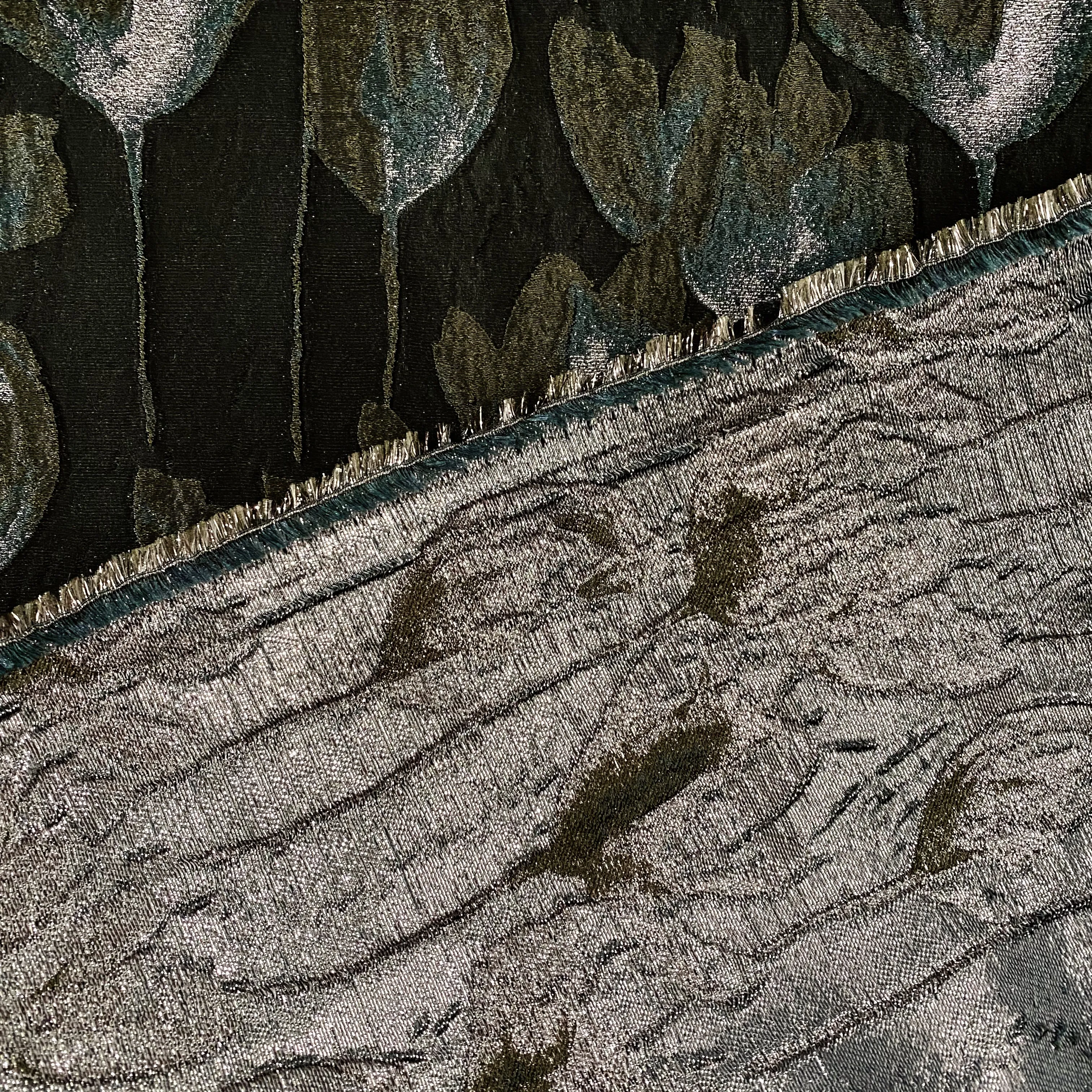 Spring Blossom Brocade - Metallic - Olive