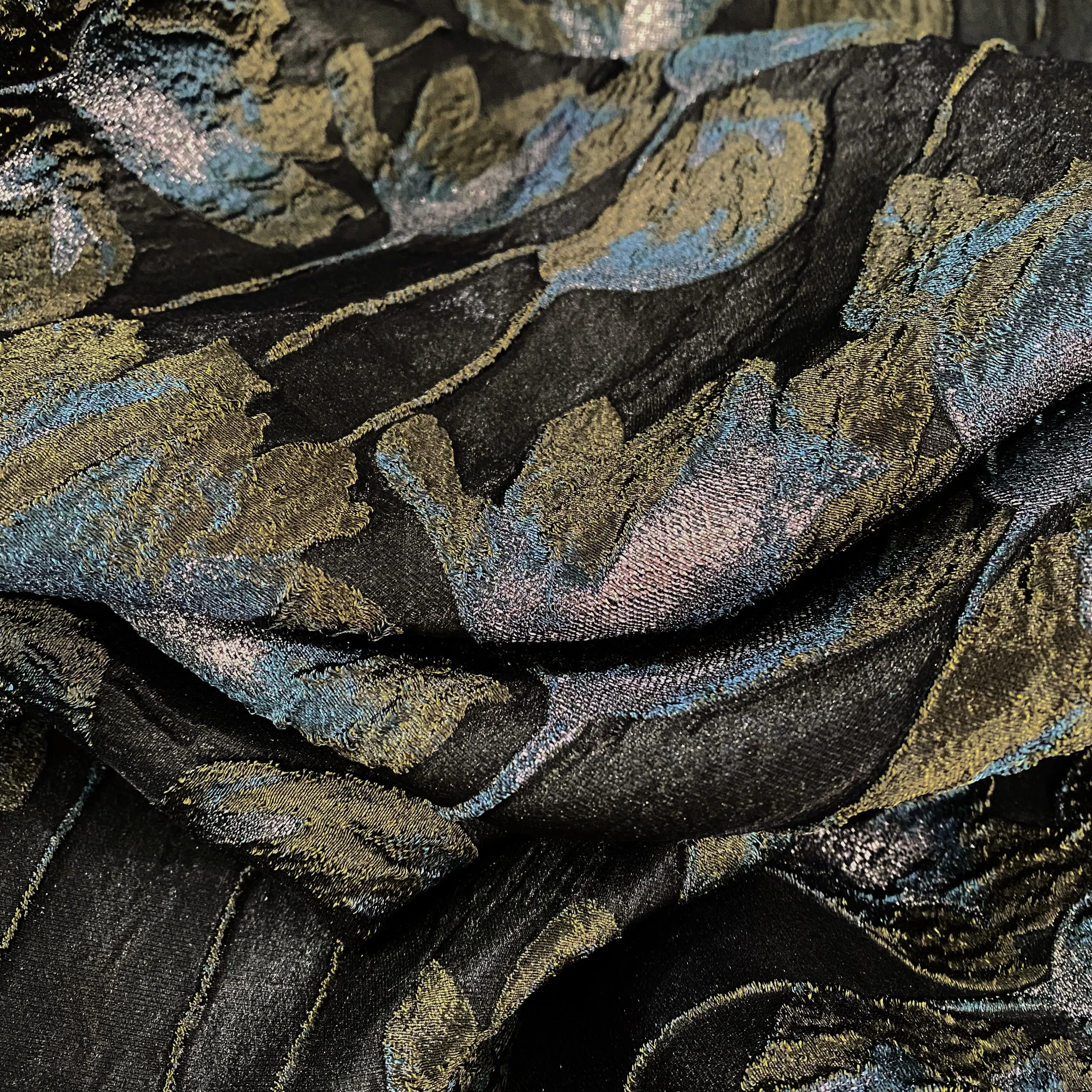 Spring Blossom Brocade - Metallic - Olive