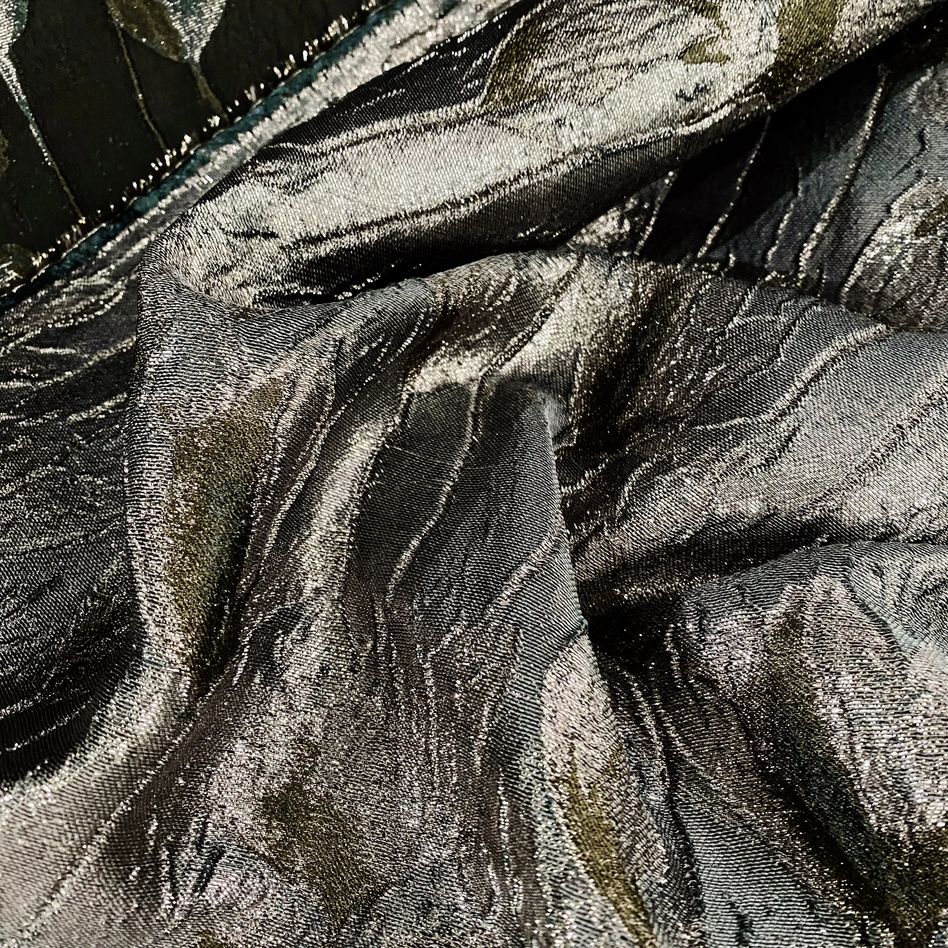 Spring Blossom Brocade - Metallic - Olive