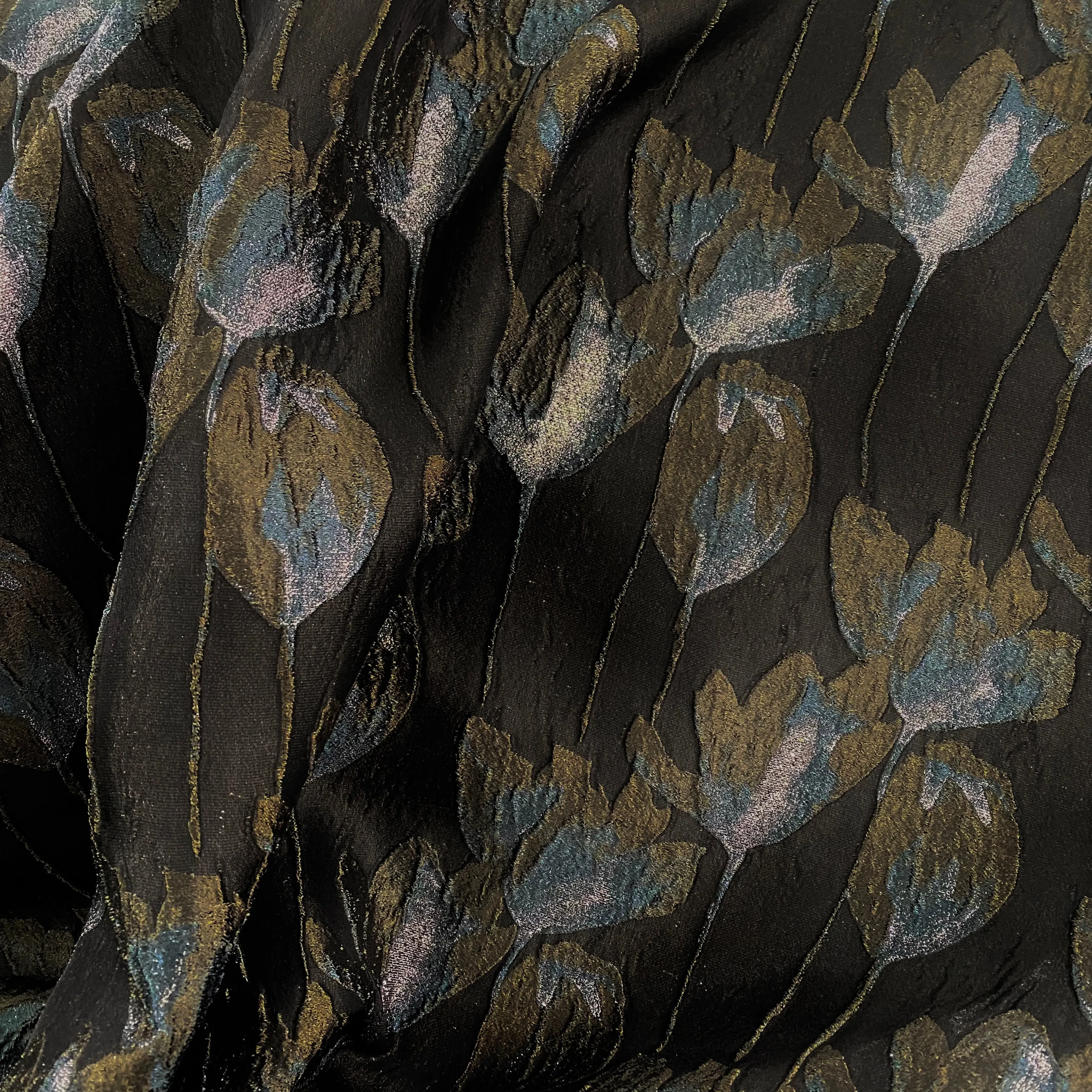 Spring Blossom Brocade - Metallic - Olive