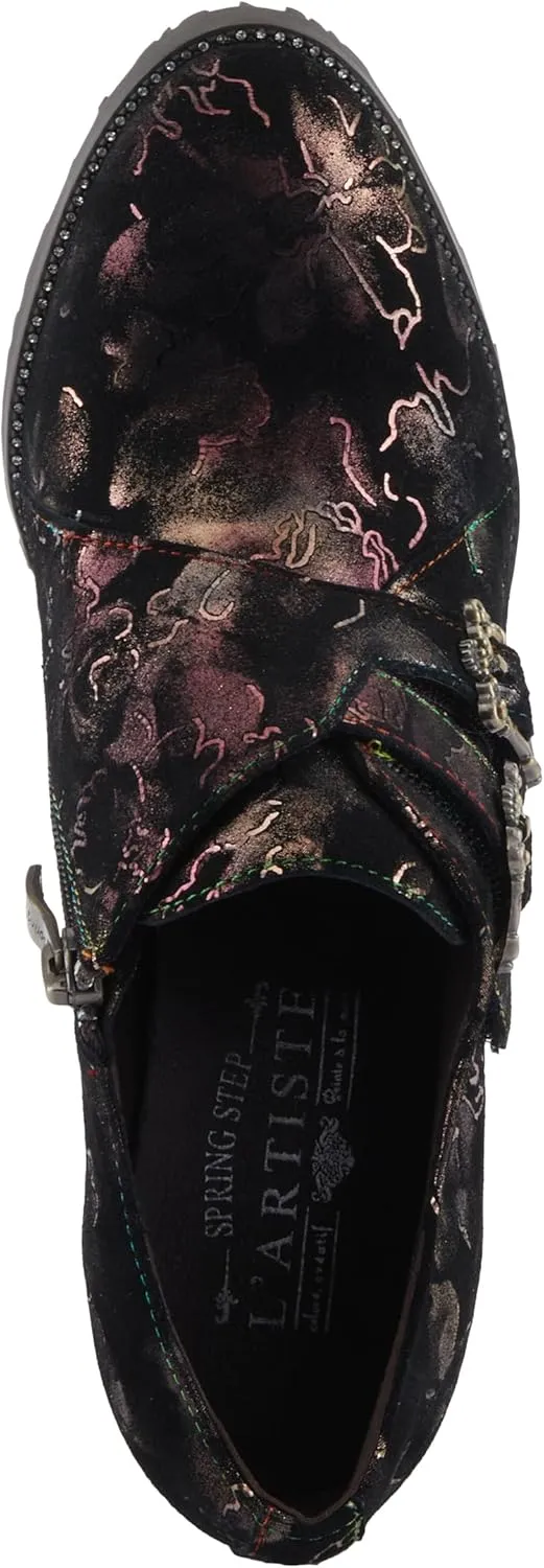 Spring Step L'Artiste Maisiana Women's Metallic Shooties - Glistening Suede, Glamorous Shine, Versatile Shoes