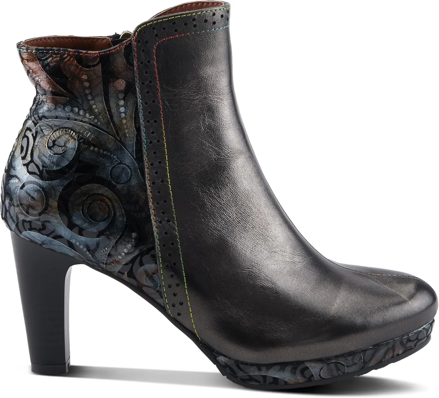 Spring Step L'Artiste Marleigh Women's Metallic Bootie - Glittering Accents, Iridescent Patterns, Enchanting Ankle Boots