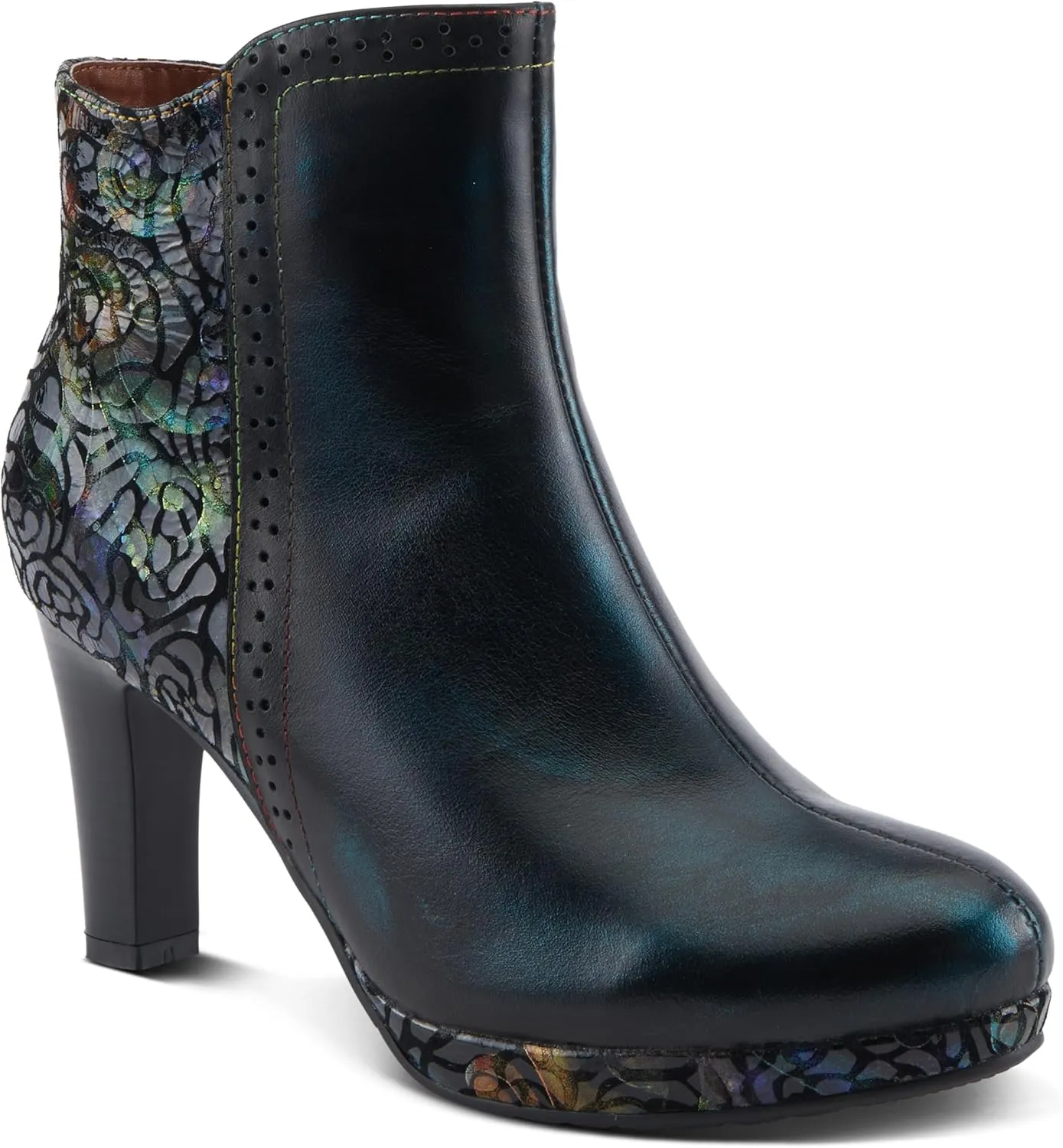 Spring Step L'Artiste Marleigh Women's Metallic Bootie - Glittering Accents, Iridescent Patterns, Enchanting Ankle Boots