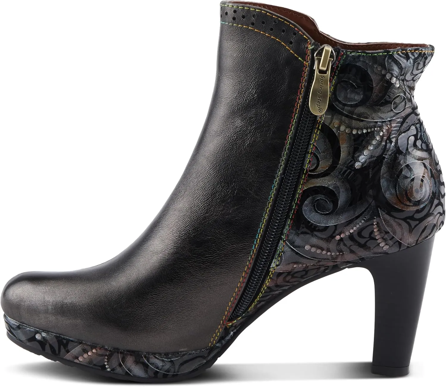 Spring Step L'Artiste Marleigh Women's Metallic Bootie - Glittering Accents, Iridescent Patterns, Enchanting Ankle Boots