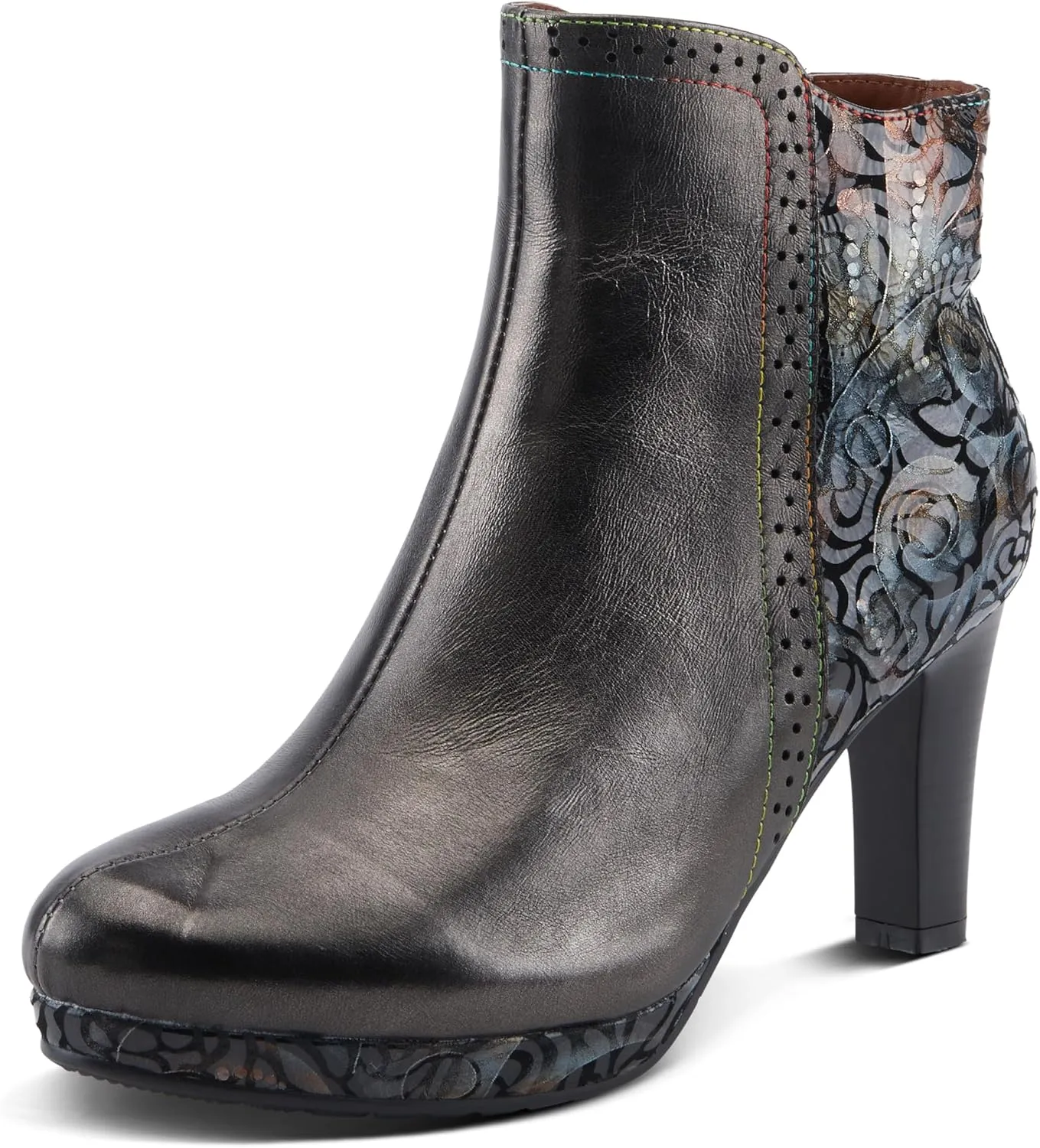 Spring Step L'Artiste Marleigh Women's Metallic Bootie - Glittering Accents, Iridescent Patterns, Enchanting Ankle Boots
