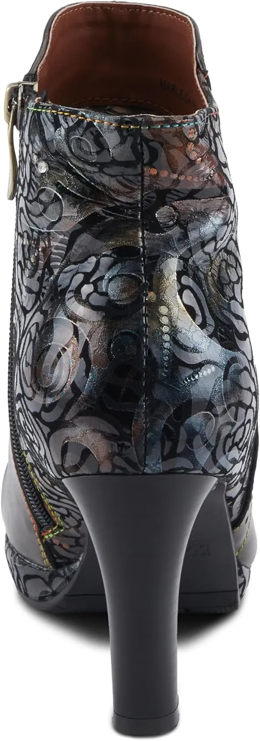 Spring Step L'Artiste Marleigh Women's Metallic Bootie - Glittering Accents, Iridescent Patterns, Enchanting Ankle Boots