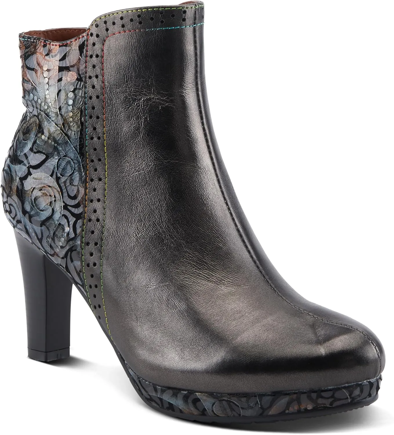 Spring Step L'Artiste Marleigh Women's Metallic Bootie - Glittering Accents, Iridescent Patterns, Enchanting Ankle Boots