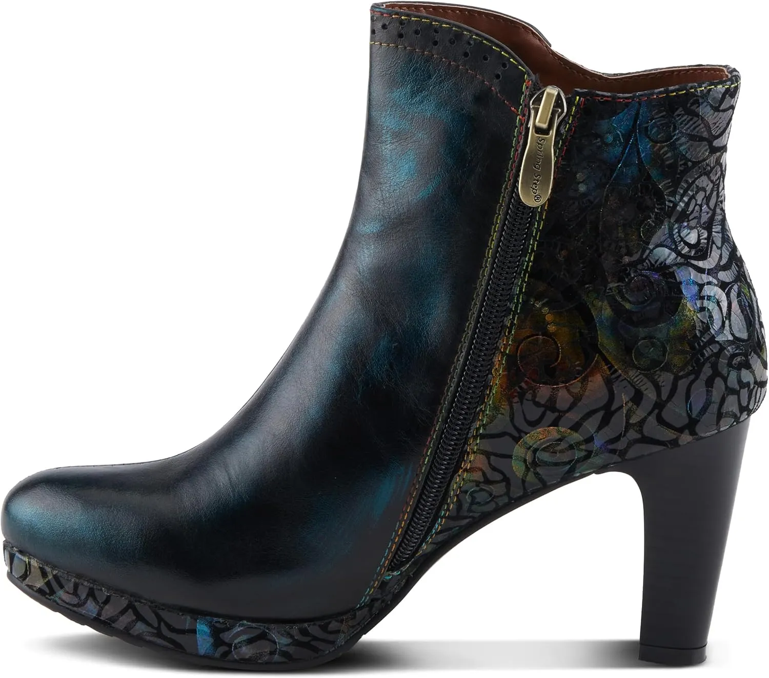 Spring Step L'Artiste Marleigh Women's Metallic Bootie - Glittering Accents, Iridescent Patterns, Enchanting Ankle Boots