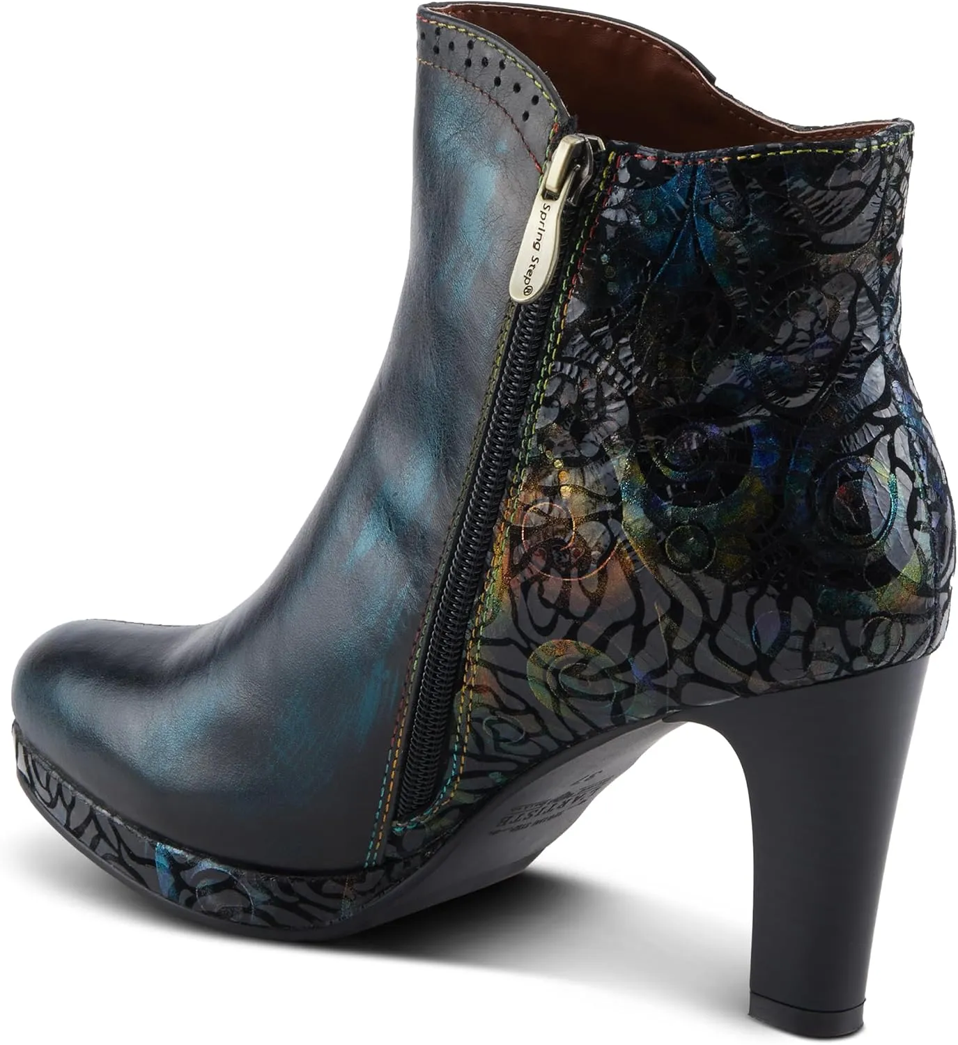 Spring Step L'Artiste Marleigh Women's Metallic Bootie - Glittering Accents, Iridescent Patterns, Enchanting Ankle Boots