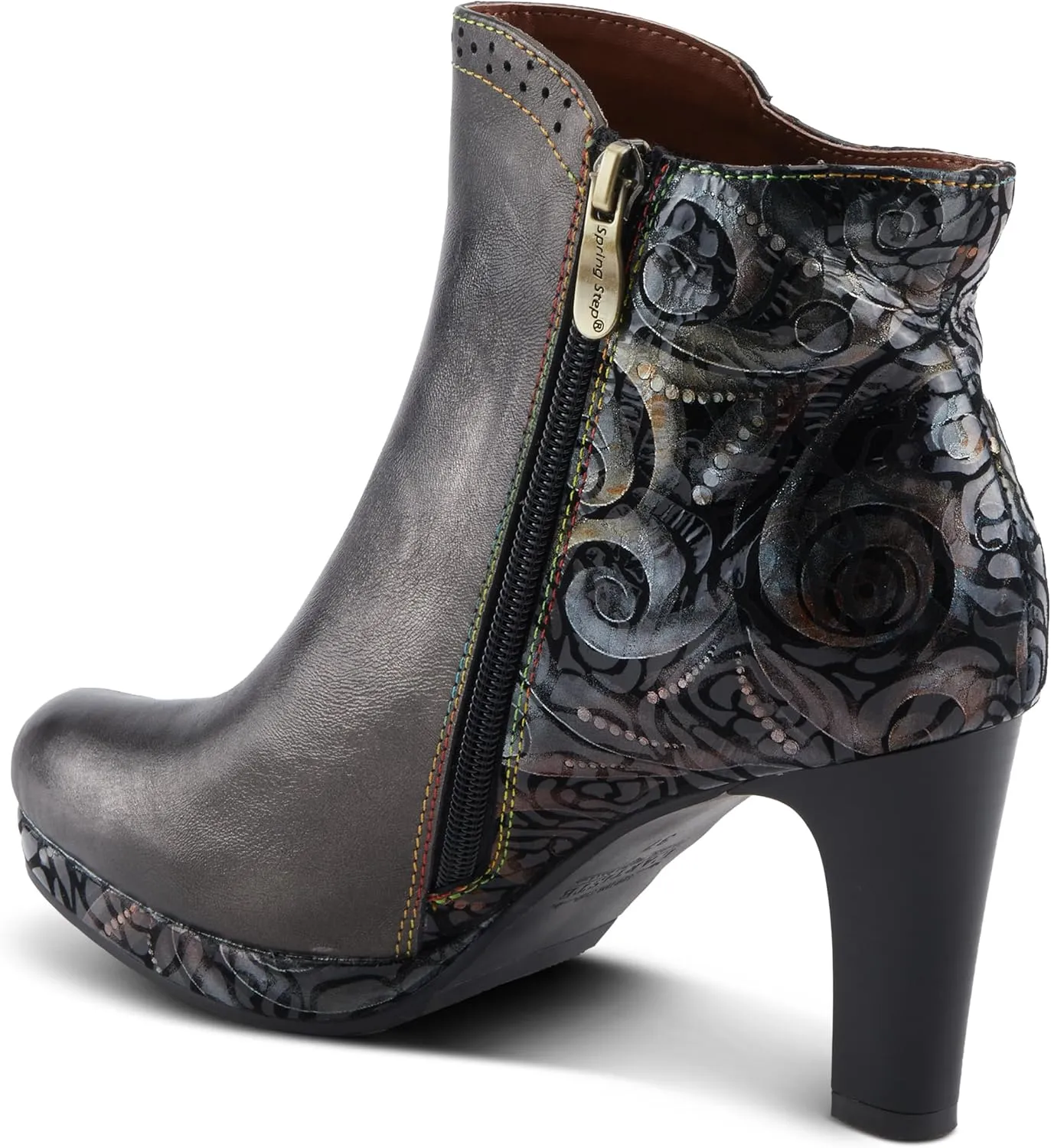 Spring Step L'Artiste Marleigh Women's Metallic Bootie - Glittering Accents, Iridescent Patterns, Enchanting Ankle Boots