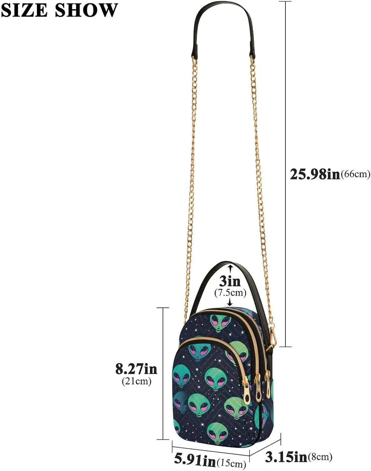 Stars and Moon Small Crossbody Bags for Women Detachable Strap Purses Travel Handbags 20850782