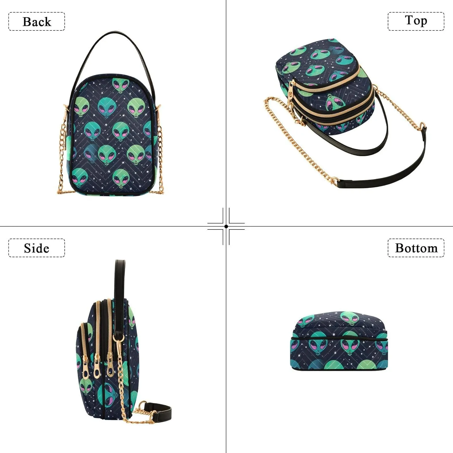 Stars and Moon Small Crossbody Bags for Women Detachable Strap Purses Travel Handbags 20850782