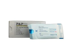Sterilization Pouches 2.25”x4” Self-Sealing Autoclave Bags with Indicators for Professional Surgical Instrument Cleaning by P&P Medical Surgical (1000)