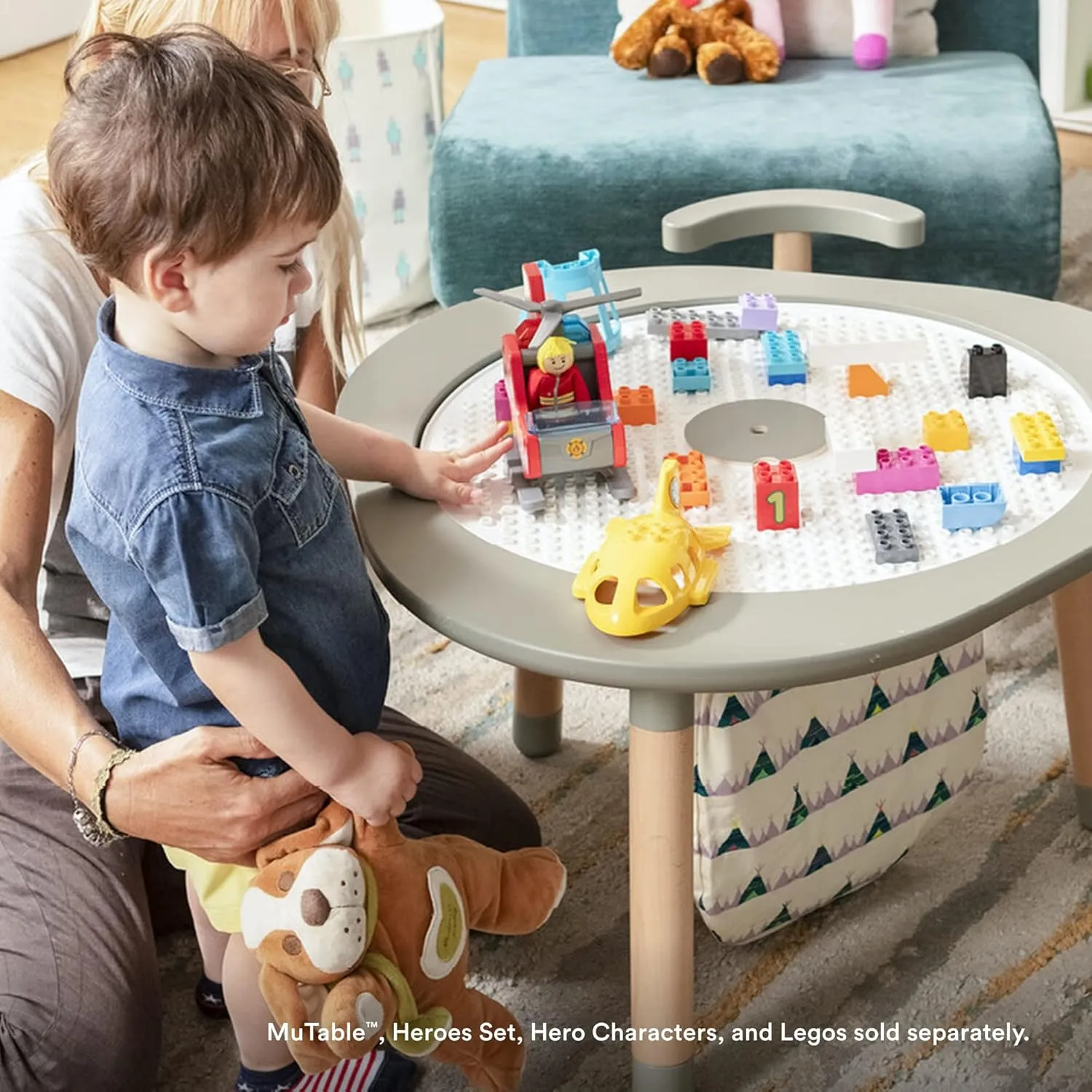 Stokke MuTable Cotton Bag, Windmills - Toy Storage Bag for Small to Medium-Sized Toys - Made of Soft Cotton - Lightweight, Easy to Carry