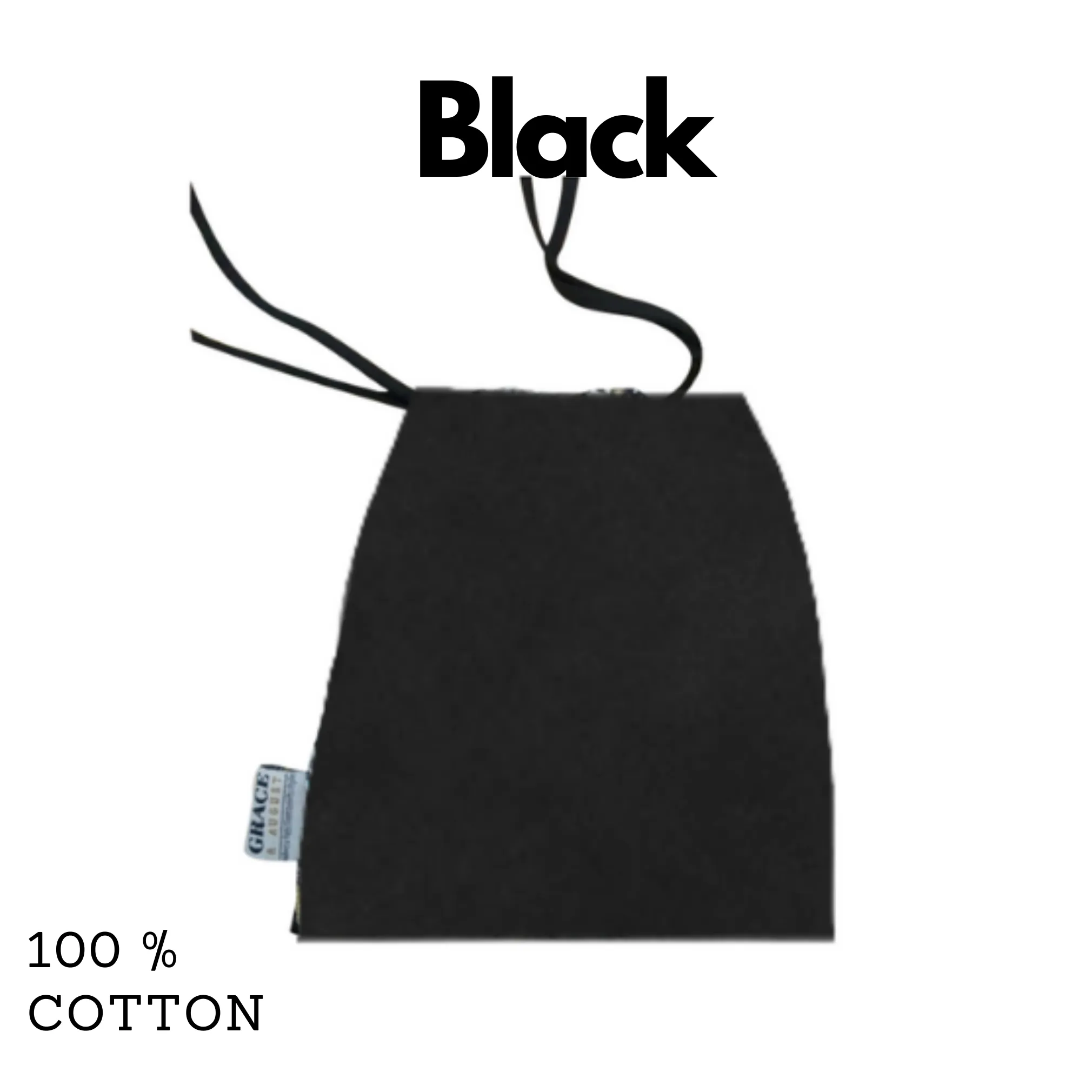 Storage Bag - Versatile Cotton Small Drawstring  Bag - Perfect for Everyday Use - Black
