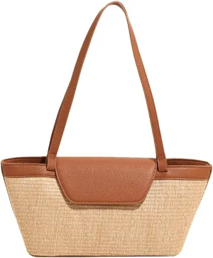 Straw Beach Tote Bag Large Summer Boho Woven Bags Rattan Handmade Shoulder Handbags for Women
