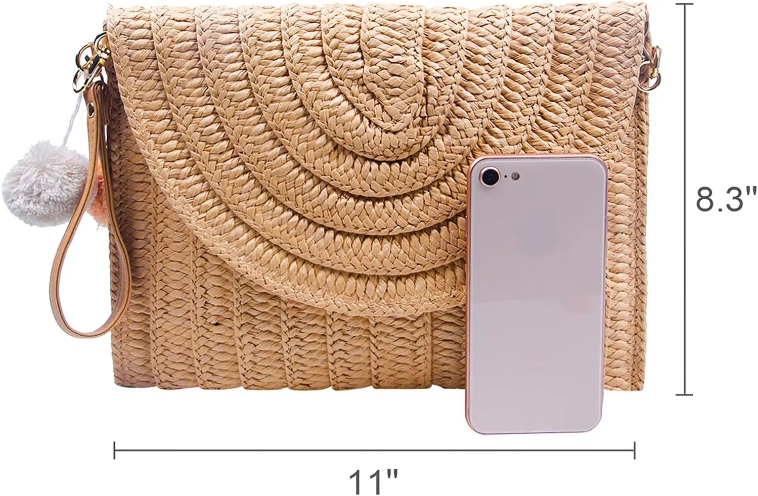Straw Clutch Purses for Women Summer Beach Bags Envelope Woven Clutch Handbags