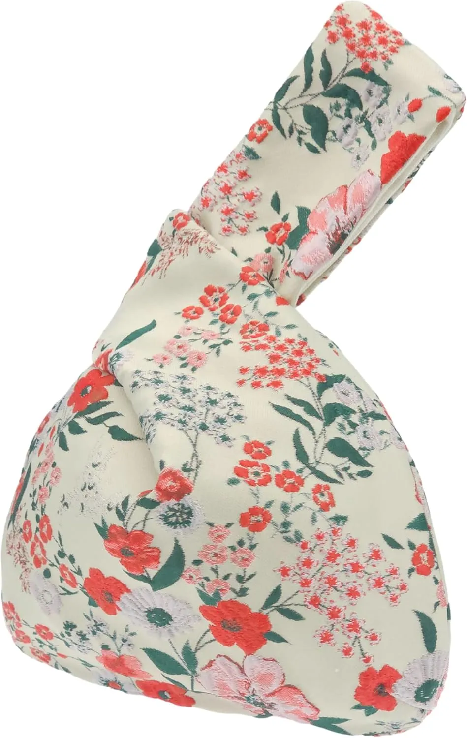 Stylish Cotton Japanese Pattern Wrist Bag Sleeve Knot Pouch Portable Canvas Tote Purse for Female, Women