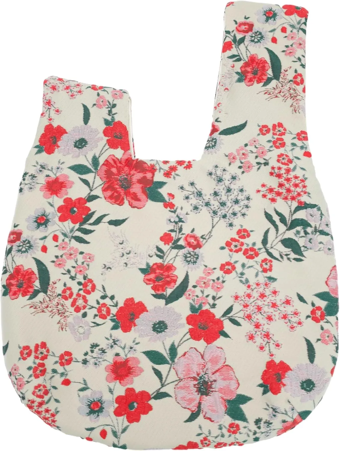 Stylish Cotton Japanese Pattern Wrist Bag Sleeve Knot Pouch Portable Canvas Tote Purse for Female, Women