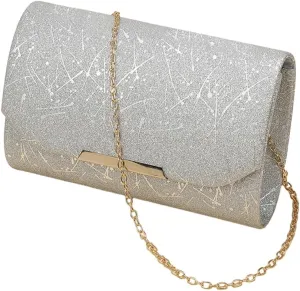 Stylish Cracked Evening Clutch Bag Fashionable Women Chain Shoulder Bags for Bridal Party Wedding Cocktail Prom