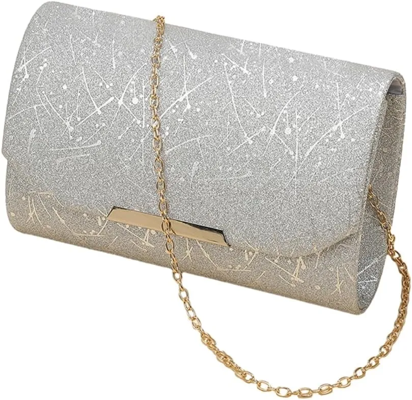 Stylish Cracked Evening Clutch Bag Fashionable Women Chain Shoulder Bags for Bridal Party Wedding Cocktail Prom