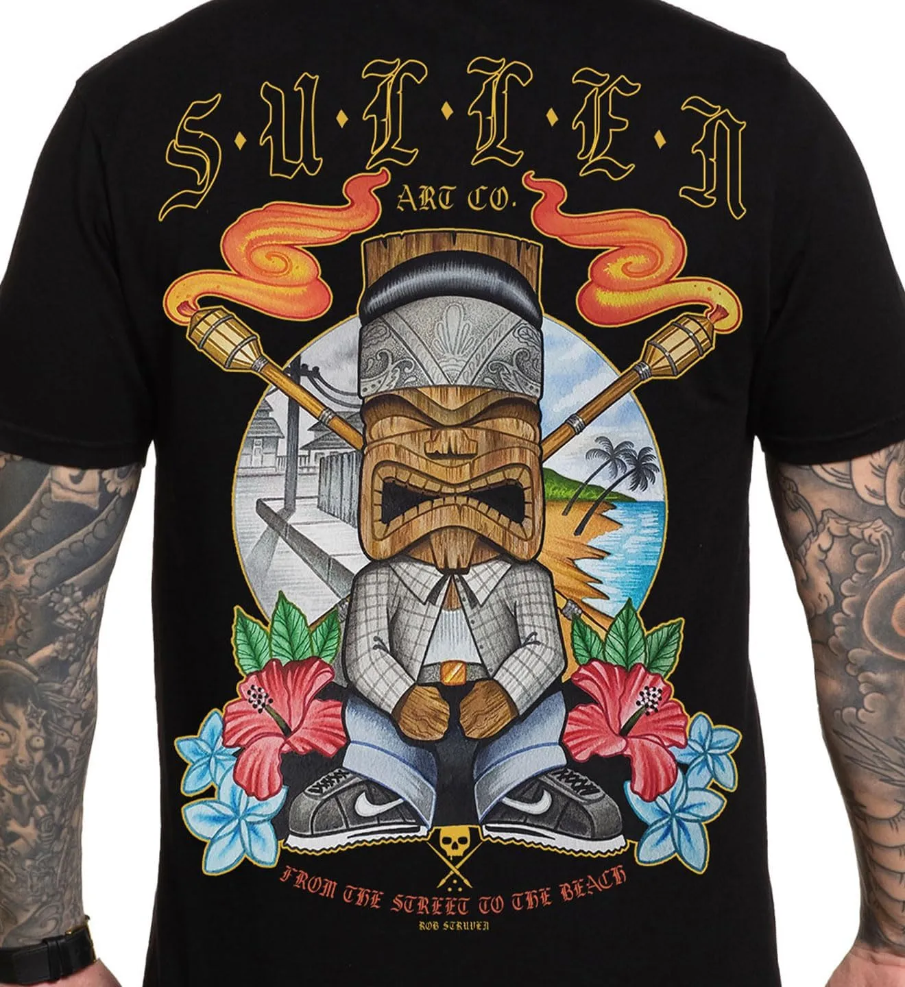Sullen Men's Tiki Cholo Choloha Series Tattoo Lifestyle Artist Graphic Premium Short Sleeve Tee