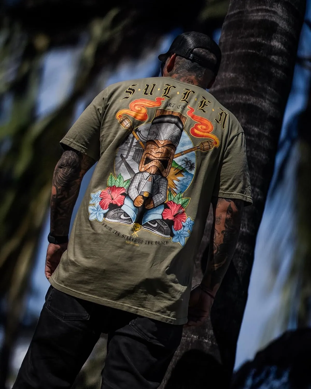 Sullen Men's Tiki Cholo Choloha Series Tattoo Lifestyle Artist Graphic Premium Short Sleeve Tee