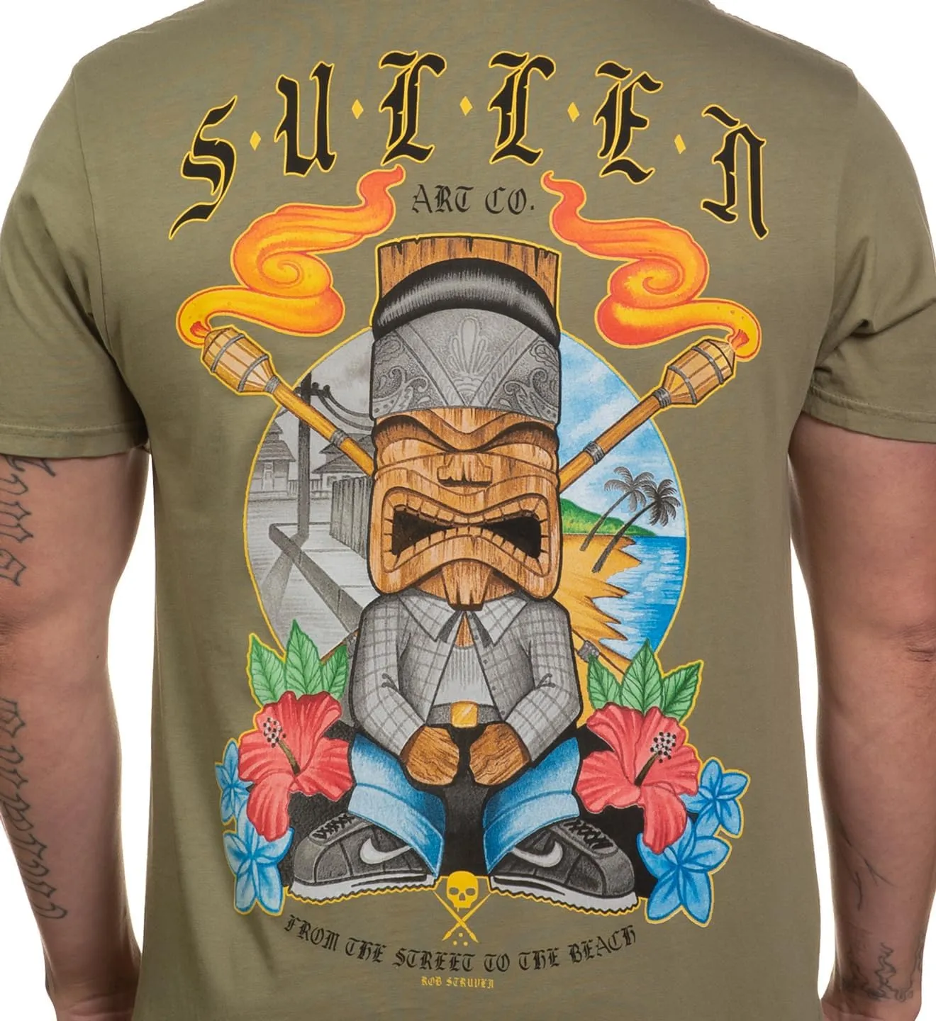 Sullen Men's Tiki Cholo Choloha Series Tattoo Lifestyle Artist Graphic Premium Short Sleeve Tee