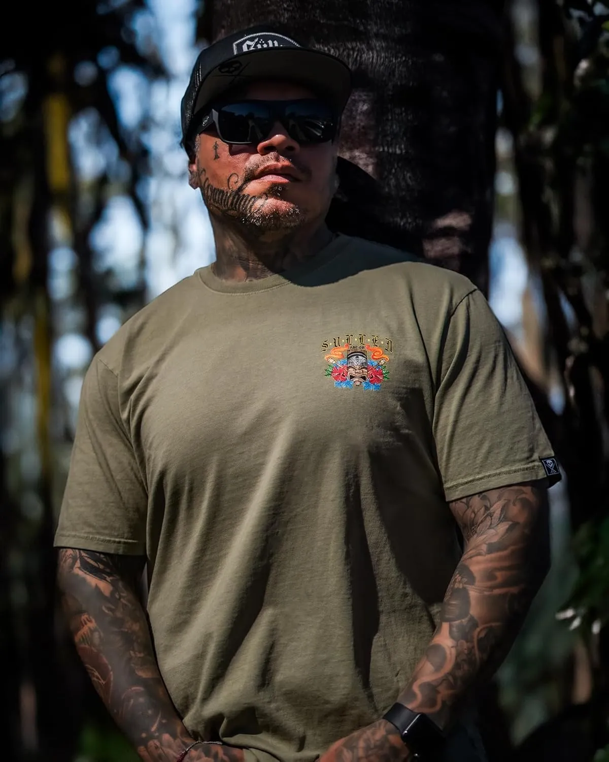 Sullen Men's Tiki Cholo Choloha Series Tattoo Lifestyle Artist Graphic Premium Short Sleeve Tee