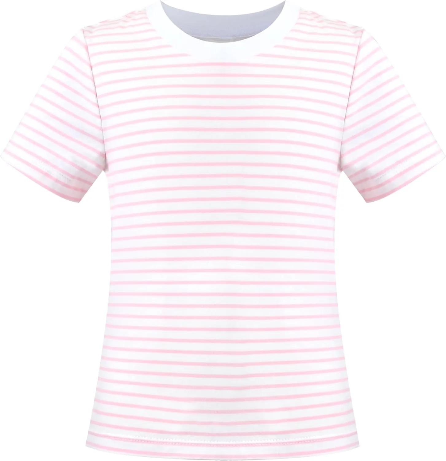 Sunny Fashion 2 Pack Girls T-Shirt Top Tee Solid Striped Basic Cozy Cotton Essential