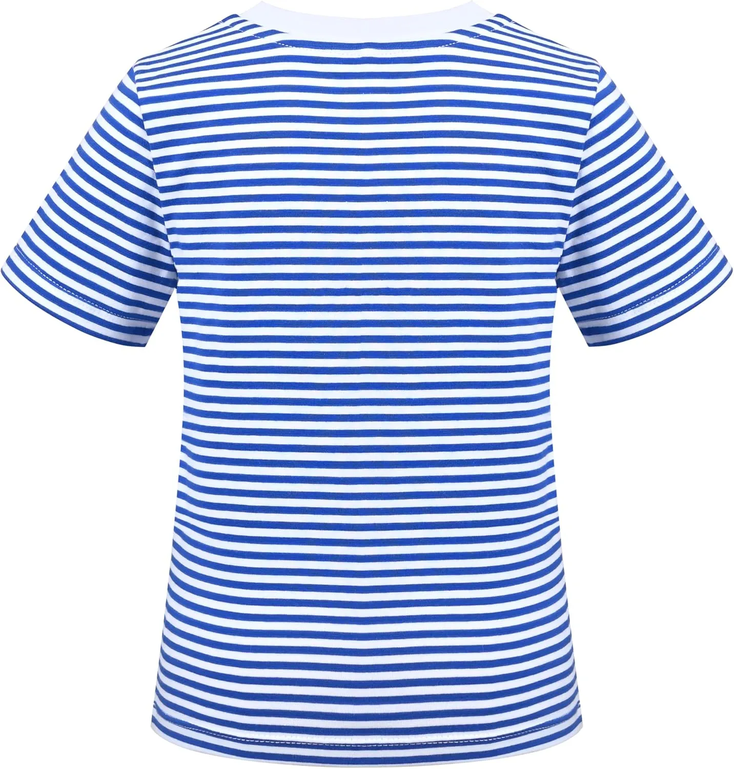 Sunny Fashion 2 Pack Girls T-Shirt Top Tee Solid Striped Basic Cozy Cotton Essential