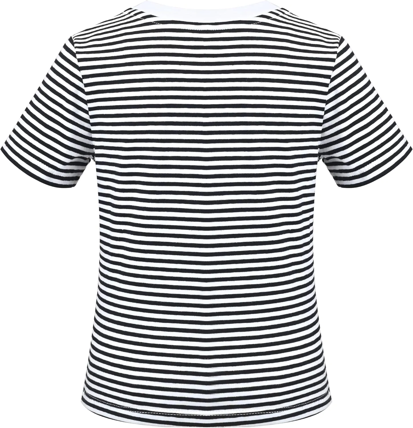 Sunny Fashion 2 Pack Girls T-Shirt Top Tee Solid Striped Basic Cozy Cotton Essential