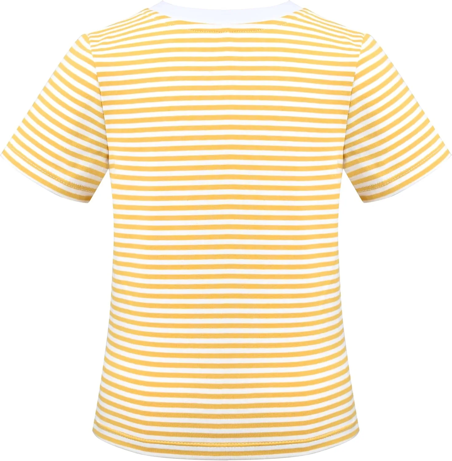 Sunny Fashion 2 Pack Girls T-Shirt Top Tee Solid Striped Basic Cozy Cotton Essential
