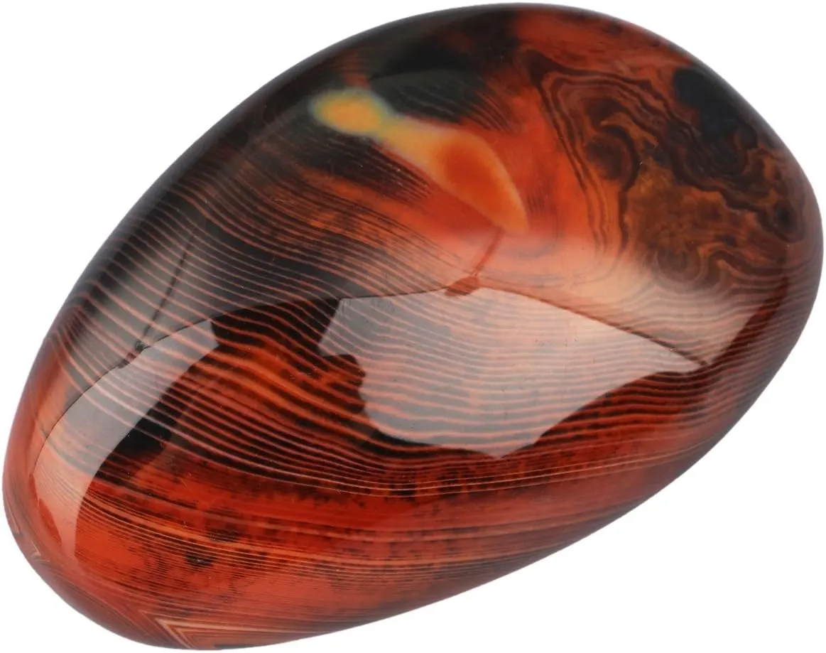SUNYIK Natural Banded Agate Palm Stones Worry Pocket Stone, Polished Irregular Shaped Sphere Decortarion 1.5“-2”