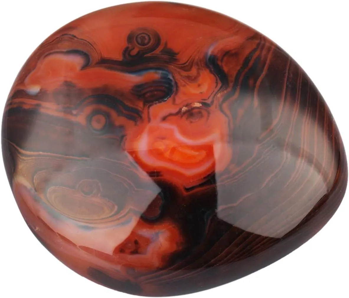 SUNYIK Natural Banded Agate Palm Stones Worry Pocket Stone, Polished Irregular Shaped Sphere Decortarion 1.5“-2”