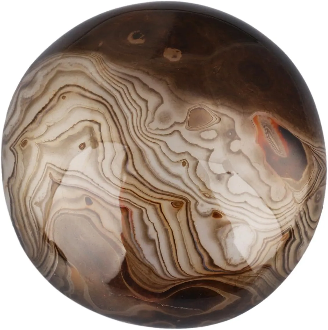 SUNYIK Natural Banded Agate Palm Stones Worry Pocket Stone, Polished Irregular Shaped Sphere Decortarion 1.5“-2”