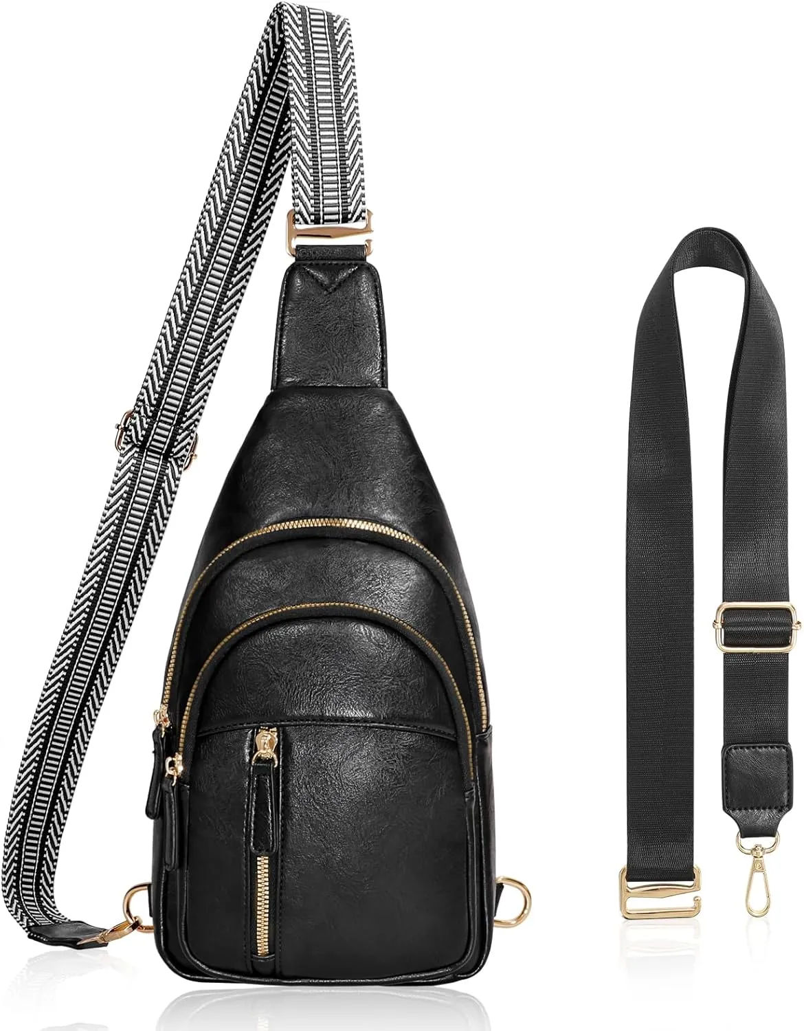 SUOSDEY Sling Bags for Women - Crossbody Leather Sling Backpack Chest Shoulder Bags for Casual Traveling Hiking Cycling