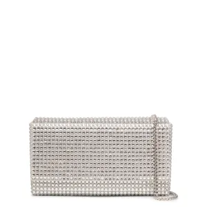 Superamini Paloma silver crystal clutch