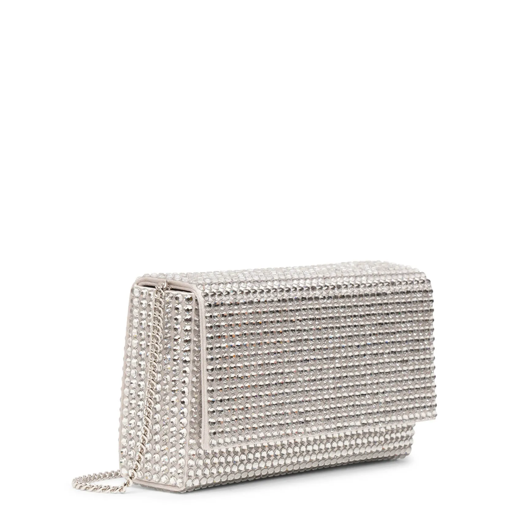 Superamini Paloma silver crystal clutch
