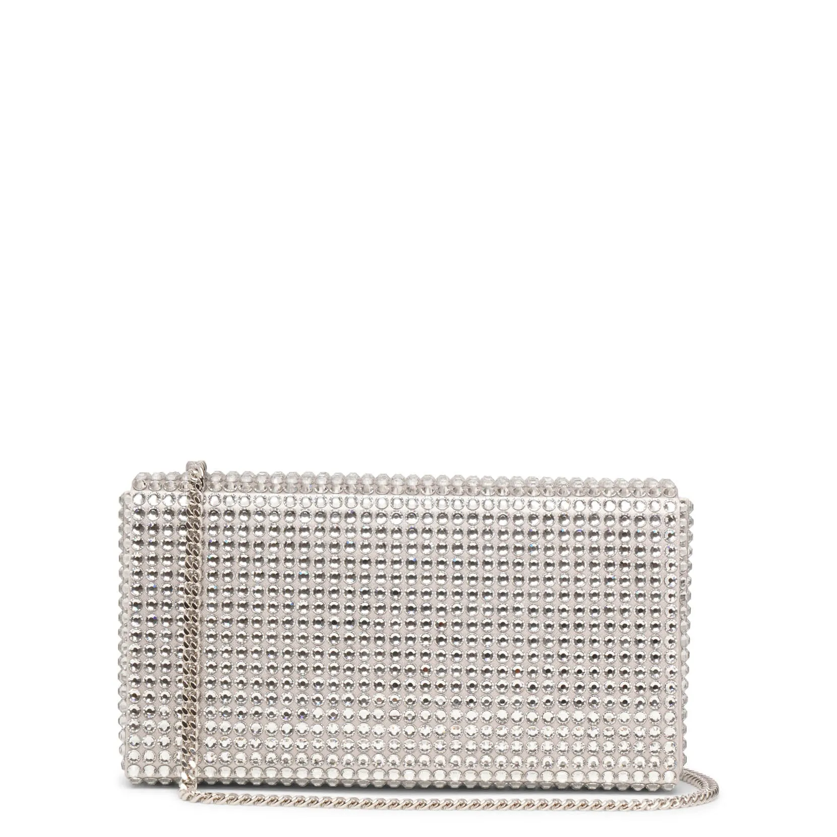 Superamini Paloma silver crystal clutch