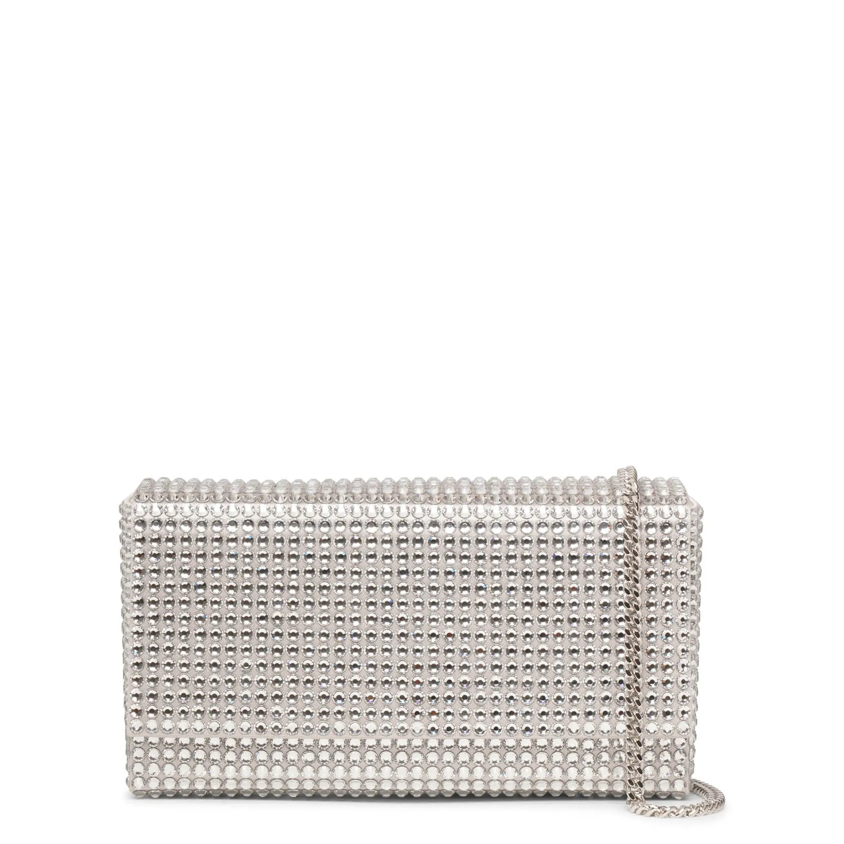 Superamini Paloma silver crystal clutch