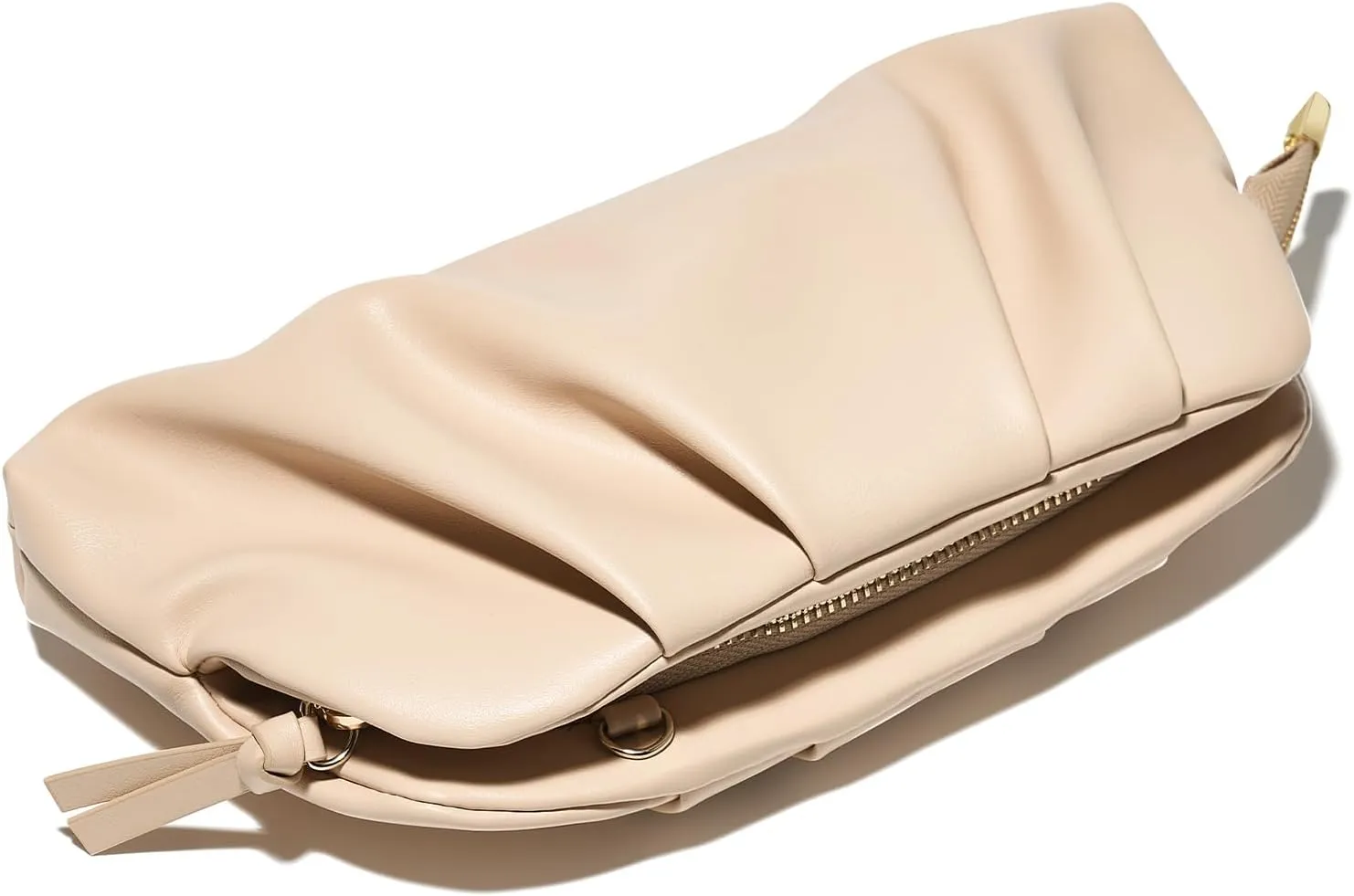 SWEETV Dressy Vegan Leather Clutch Purse for Women Formal, Soft Pleated PU Evening Clutch for Weddings, Proms, Cocktail-Gemma